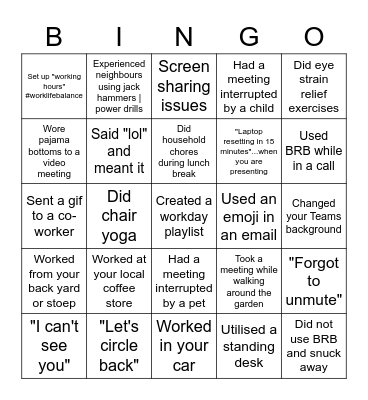 Vodacom CMIR Bingo Card