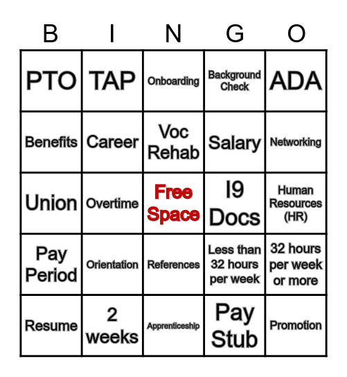 Work Lingo Bingo Card