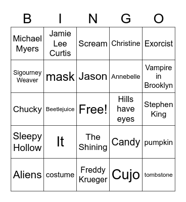 HALLOWEEN Bingo Card