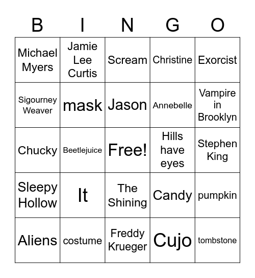 HALLOWEEN Bingo Card