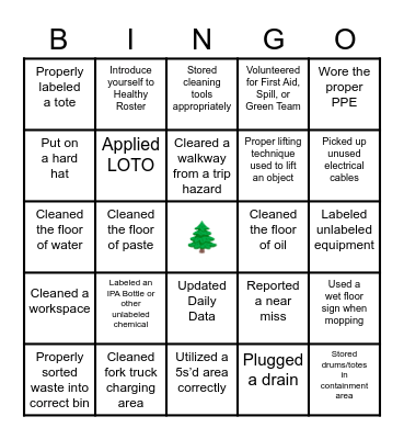 Safety Bingo! Bingo Card