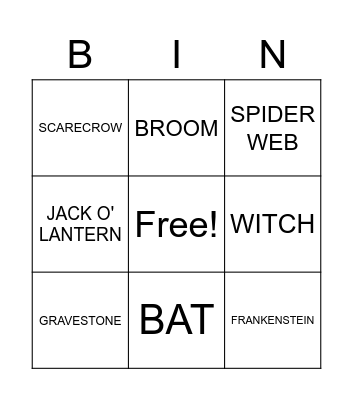 Halloween Bingo Card