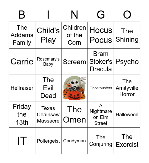 Halloween Movies Bingo! Bingo Card