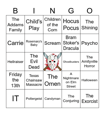 Halloween Movies Bingo Card