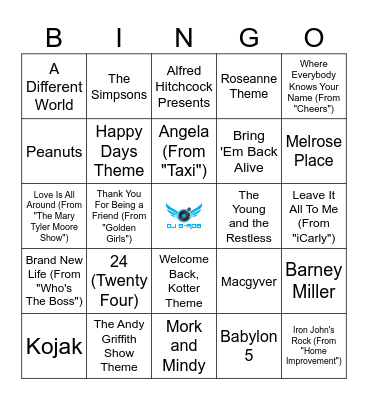 TV Themes Bingo Card