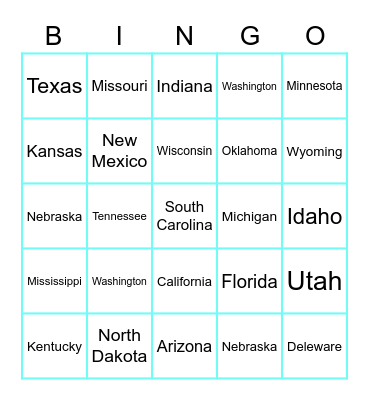 Customer Service State Bingo Card