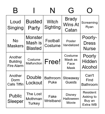 Halloween Bingo Card