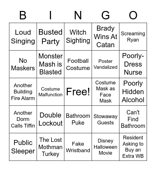 Halloween Bingo Card