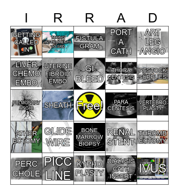 Rad Tech Week Bingo Card