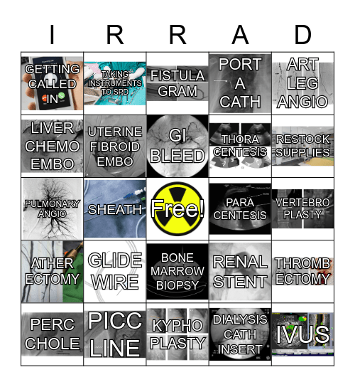 Rad Tech Week Bingo Card