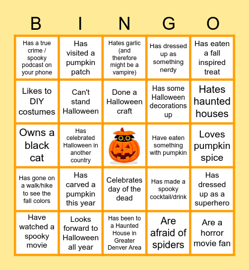 HALLOWEEN BINGO Card