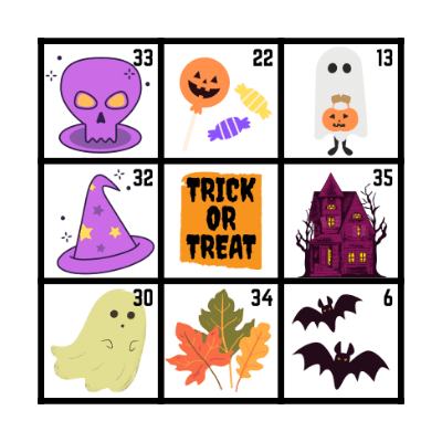 English Day - Halloween Bingo Card