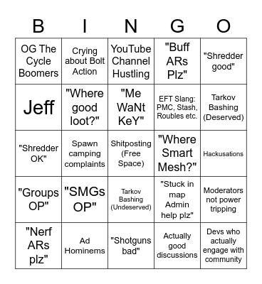 The Cycle Frontier Discord Bingo Card
