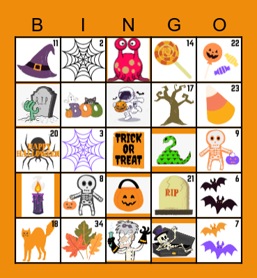 GASP Halloween Bingo Card