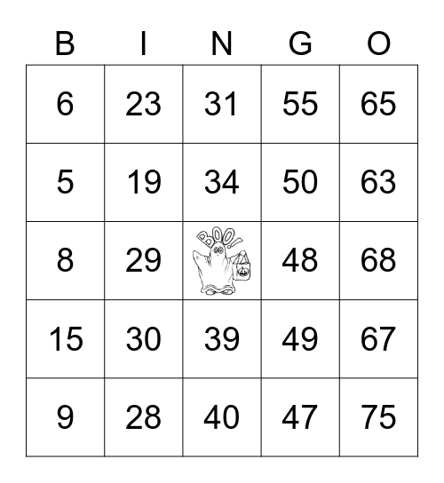 Bingo Numérico Bingo Card