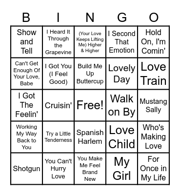 MUSIC BINGO Card