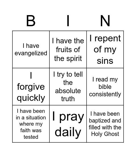 GETTING READY BINGO Card