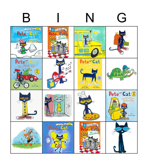 Pete the Cat Bingo! Bingo Card