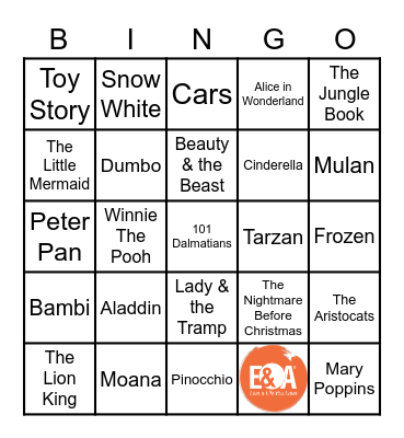 Events & Adventures Disney Bingo Card