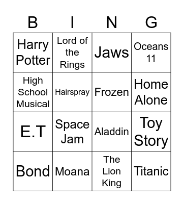 FILM MUSIC Bingo Card