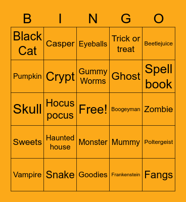 Halloween Bingo Card