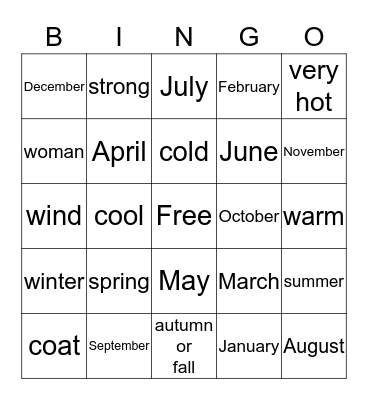 "The Wind and the Sun" Bingo Card