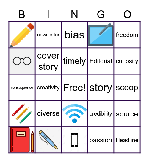 Journalism Bingo Card
