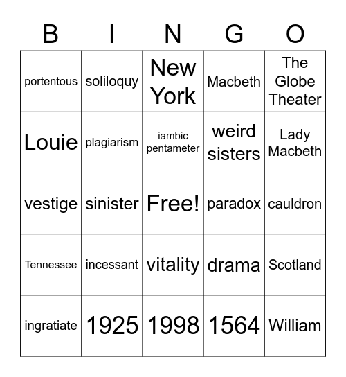 JLC Version 2 Bingo Card