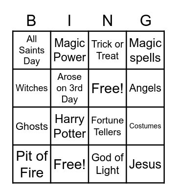 Halloween Bingo Card