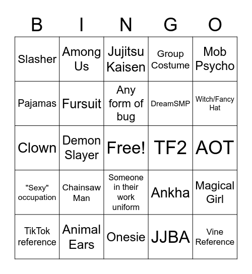 Halloween Bingo Card