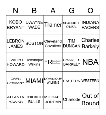 EASTERN  Bingo Card