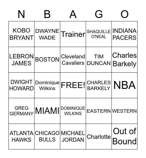 EASTERN  Bingo Card