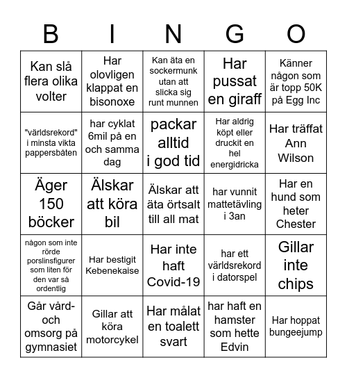 RAFIKI BÖNEDYGN Bingo Card