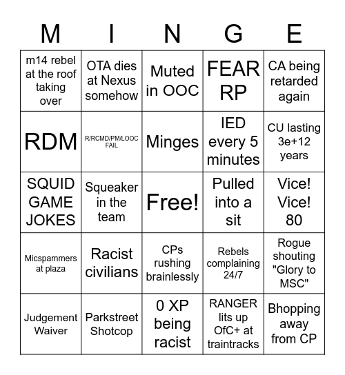 impulse bingo Card
