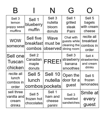 up selling bingo Card