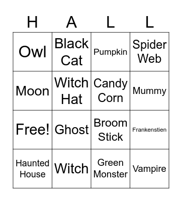 Halloween Bingo Card
