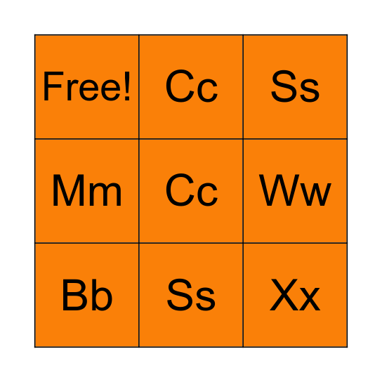 Halloween Bingo Card