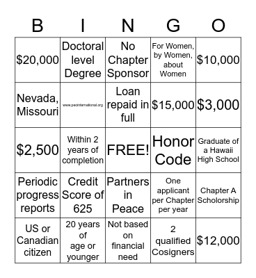 Bingo Card
