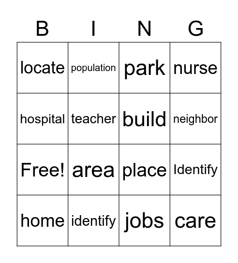 What is a community? Bingo Card