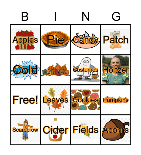 Fall Bingo Card