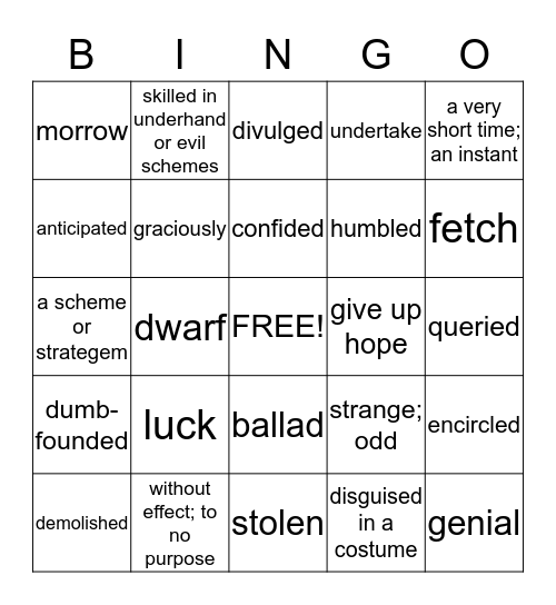 THE NOSE TREE Bingo Card