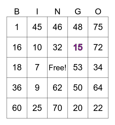 PH BINGO WINNER WINNER Bingo Card