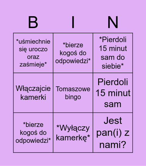 Tomaszowe Bingo Card