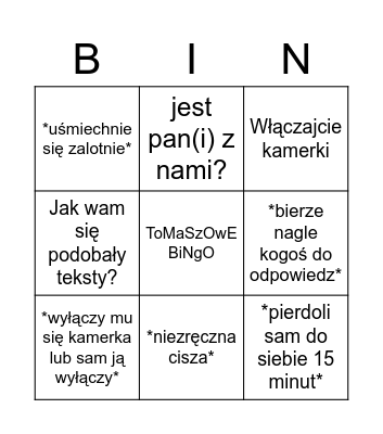Tomaszowe bingo Card