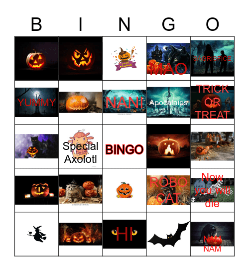 Spooky levels BINGO Card