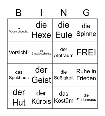 Frohes Halloween! Bingo Card