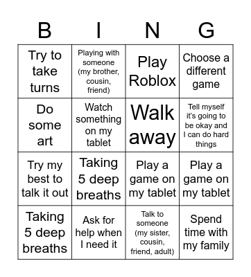 Mood Meter Strategies Bingo Card