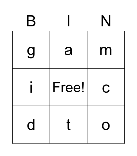 Halloween BINGO Card