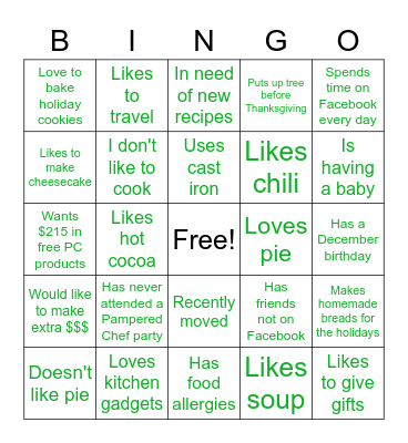 Holiday Bingo Card