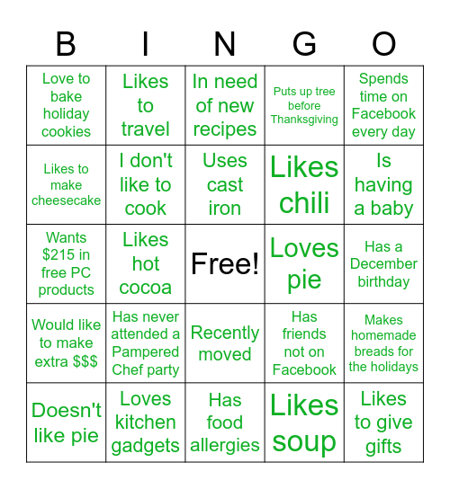 Holiday Bingo Card